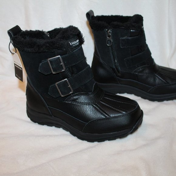 NIB UGG‎ KOOLABURRRA WOMEN'S IMREE BLACK LEATHER SNOW WINTER MOTO BOOTS 6 - Picture 3 of 8
